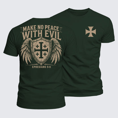 Luxe Mercerized Cotton Tee - Make No Peace with Evil