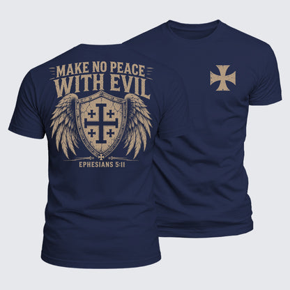 Luxe Mercerized Cotton Tee - Make No Peace with Evil