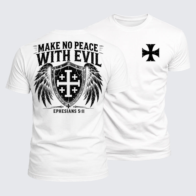 Luxe Mercerized Cotton Tee - Make No Peace with Evil