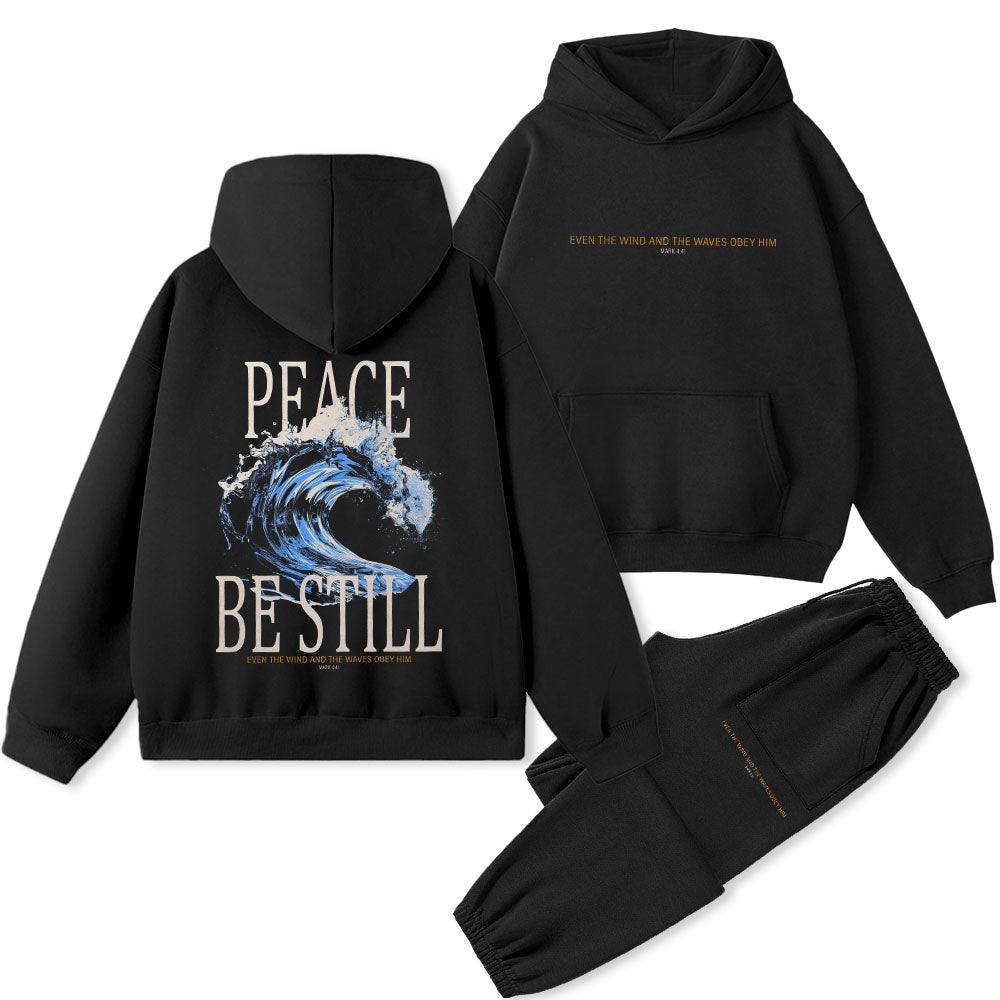 Peace Be Still Christian Premium Fleece Hoodie Set