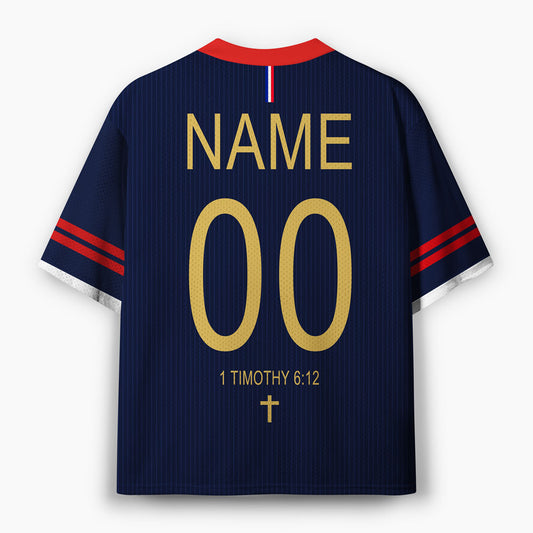 Personalized Fight The Good Fight Christian Mesh Jersey