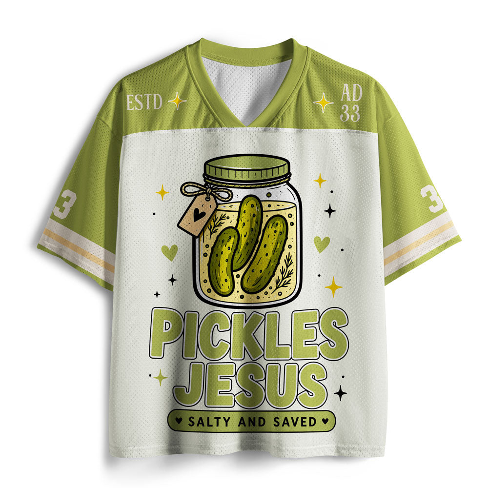 Pikles Jesus Salty And Saved Christian Mesh Jersey