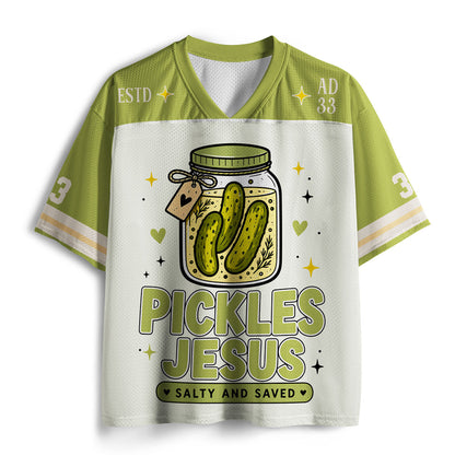Pikles Jesus Salty And Saved Christian Mesh Jersey