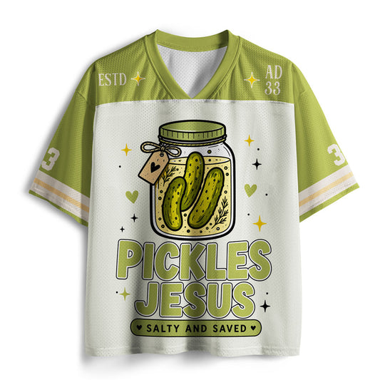 Pikles Jesus Salty And Saved Christian Mesh Jersey
