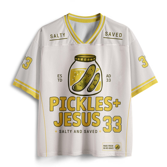 Pikles Jesus Salty And Saved Christian Mesh Jersey