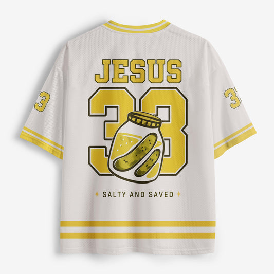Pikles Jesus Salty And Saved Christian Mesh Jersey