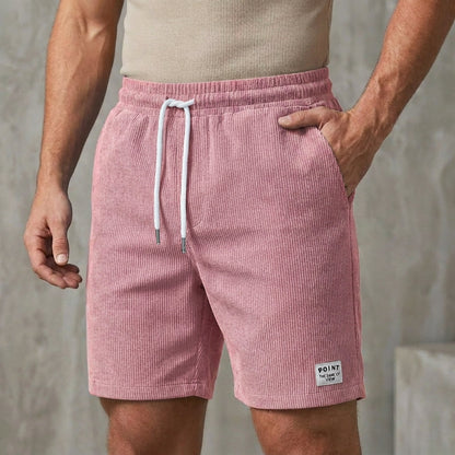 Relaxed Drawstring Shorts with Textured Finish and Tailored Comfort
