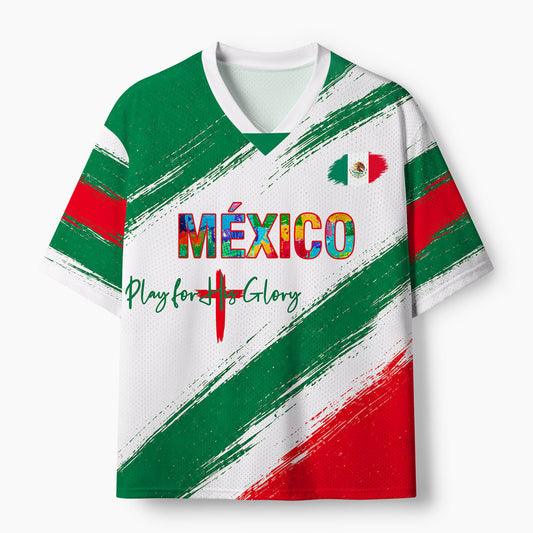 Personalized Name Play For His Name Mexico Christian Mesh Jersey
