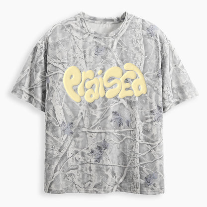 Praised Christian Puff Printed Camo T-Shirt