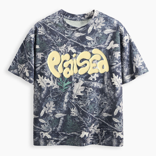 Praised Christian Puff Printed Camo T-Shirt