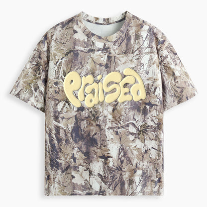 Praised Christian Puff Printed Camo T-Shirt