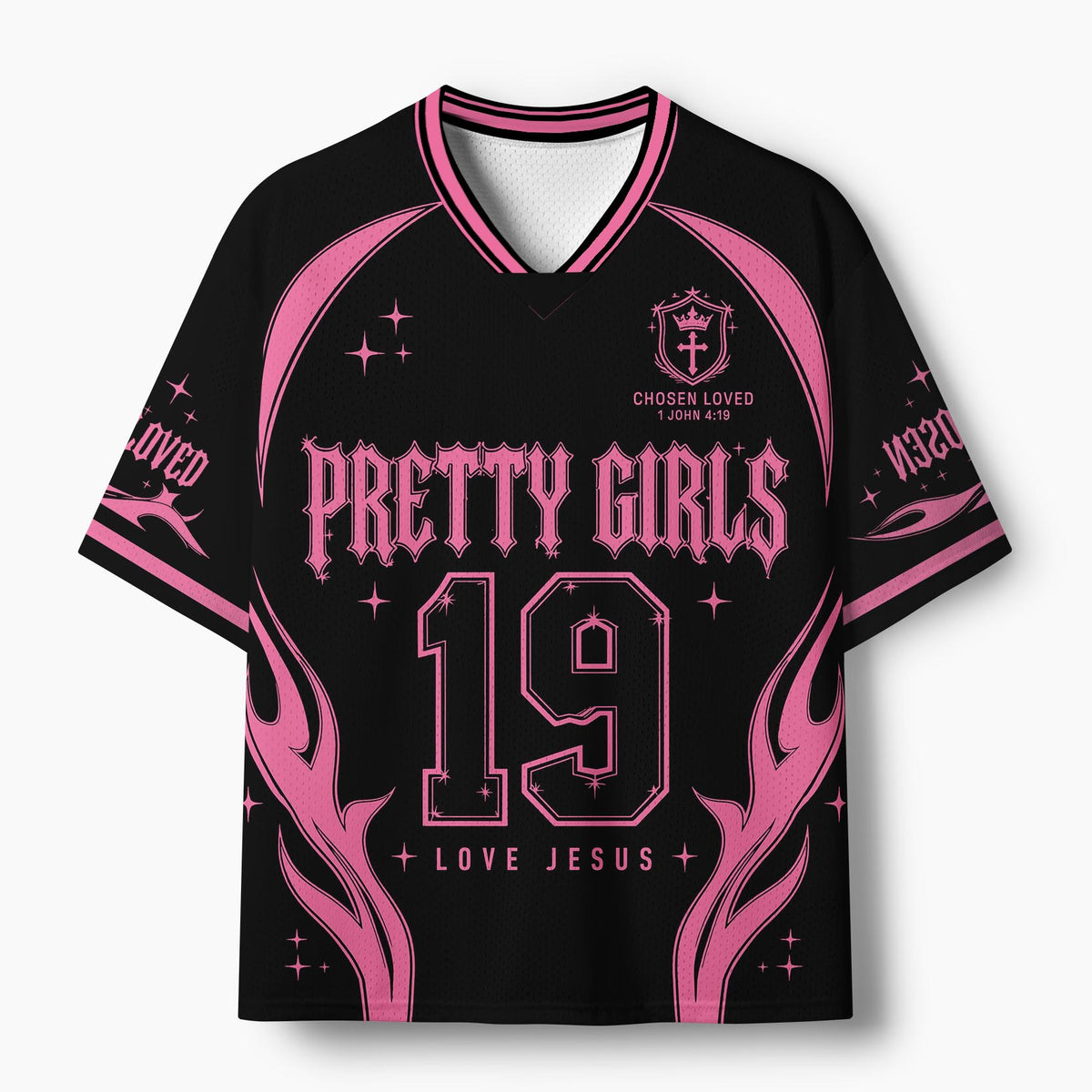 Pretty Girls Love Jesus Christian Mesh Jersey