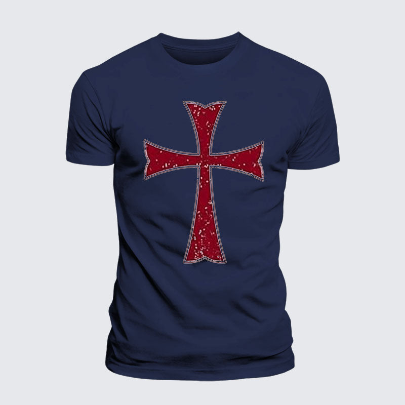 Heavyweight Cotton Tee - Knights Templar Crusader Cross
