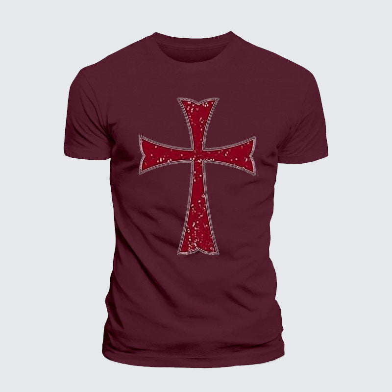 Heavyweight Cotton Tee - Knights Templar Crusader Cross