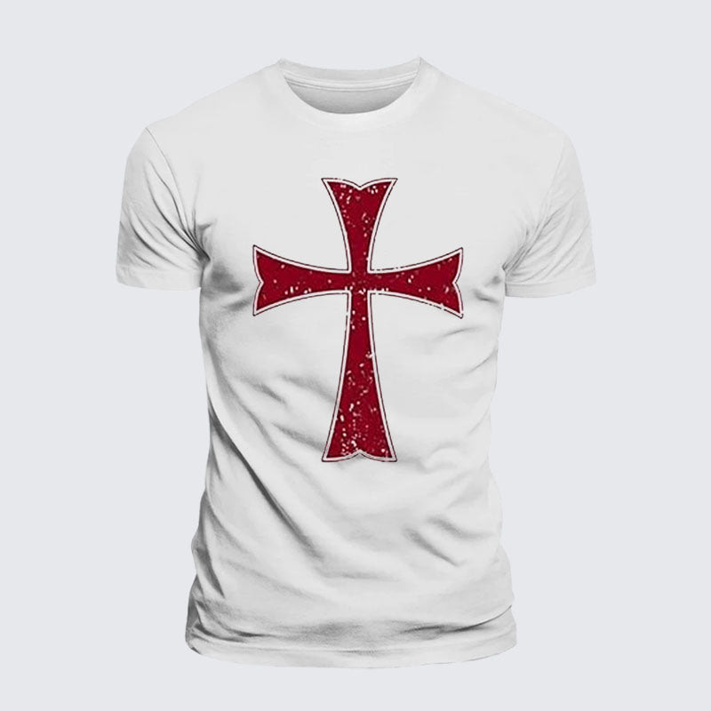 Heavyweight Cotton Tee - Knights Templar Crusader Cross