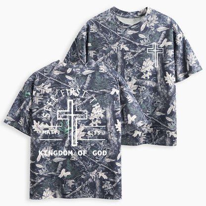 Seek First The Kingdom Of God Christian Camo T-Shirt