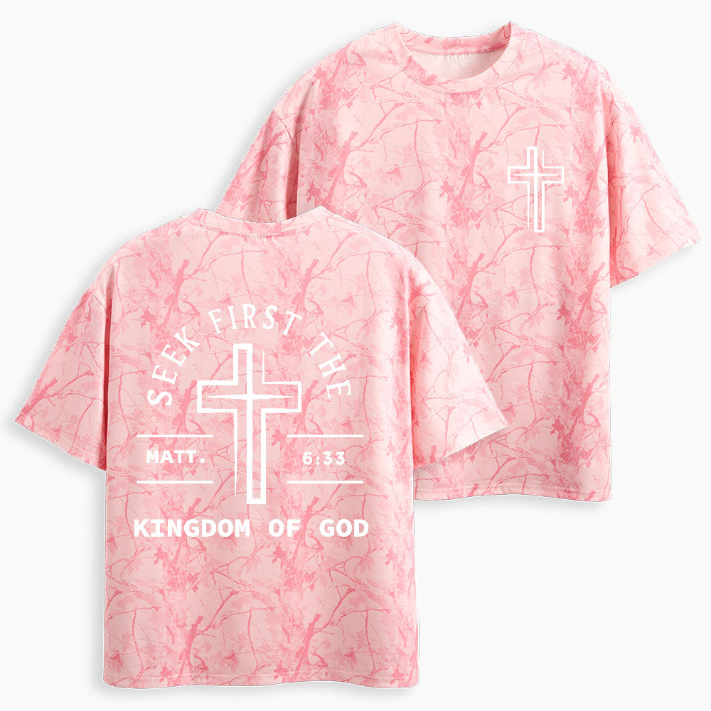 Seek First The Kingdom Of God Christian Camo T-Shirt