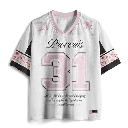She Is Clothed In Strength And Dignity Christian Mesh Jersey