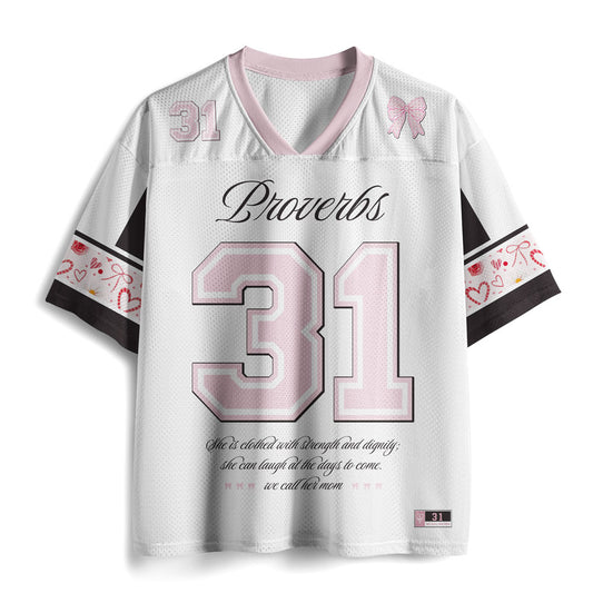 She Is Clothed In Strength And Dignity Christian Mesh Jersey