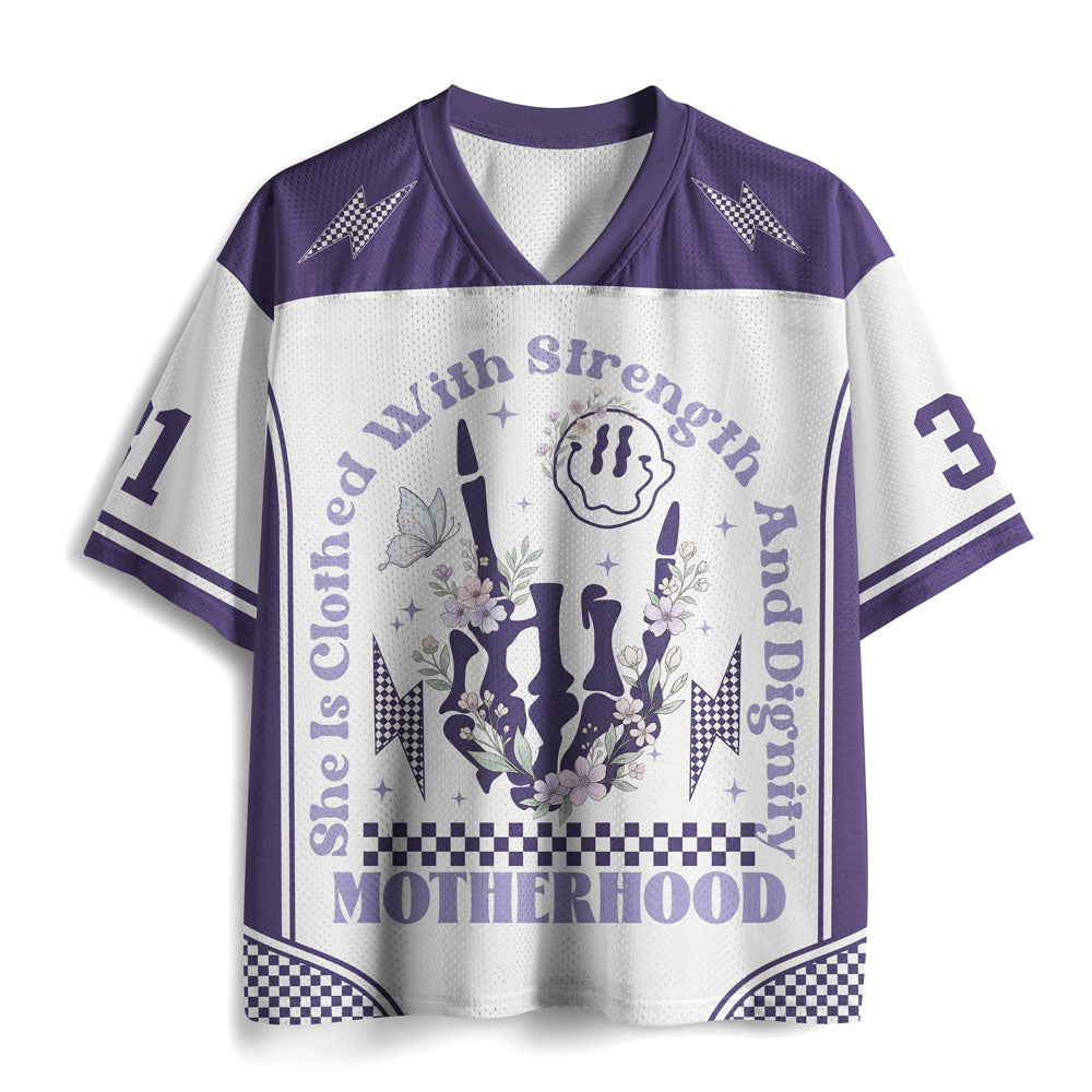 She Is Clothed With Strength And Dignity Christian Mesh Jersey