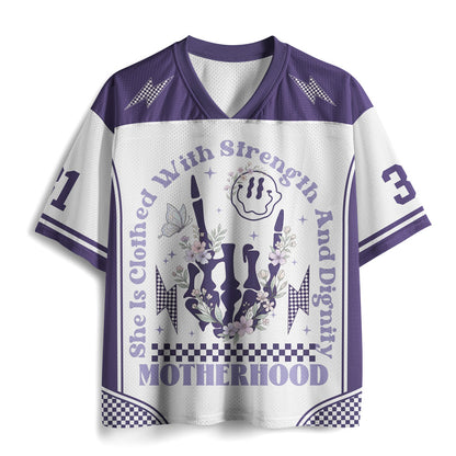 She Is Clothed With Strength And Dignity Christian Mesh Jersey