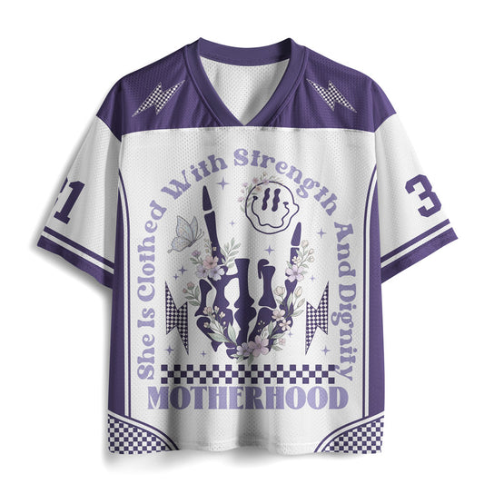 She Is Clothed With Strength And Dignity Christian Mesh Jersey