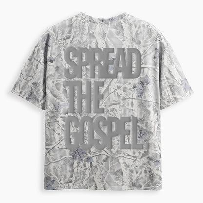 Spread The Gospel Christian Puff Printed Camo T-Shirt