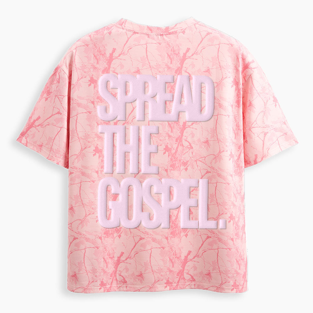 Spread The Gospel Christian Puff Printed Camo T-Shirt