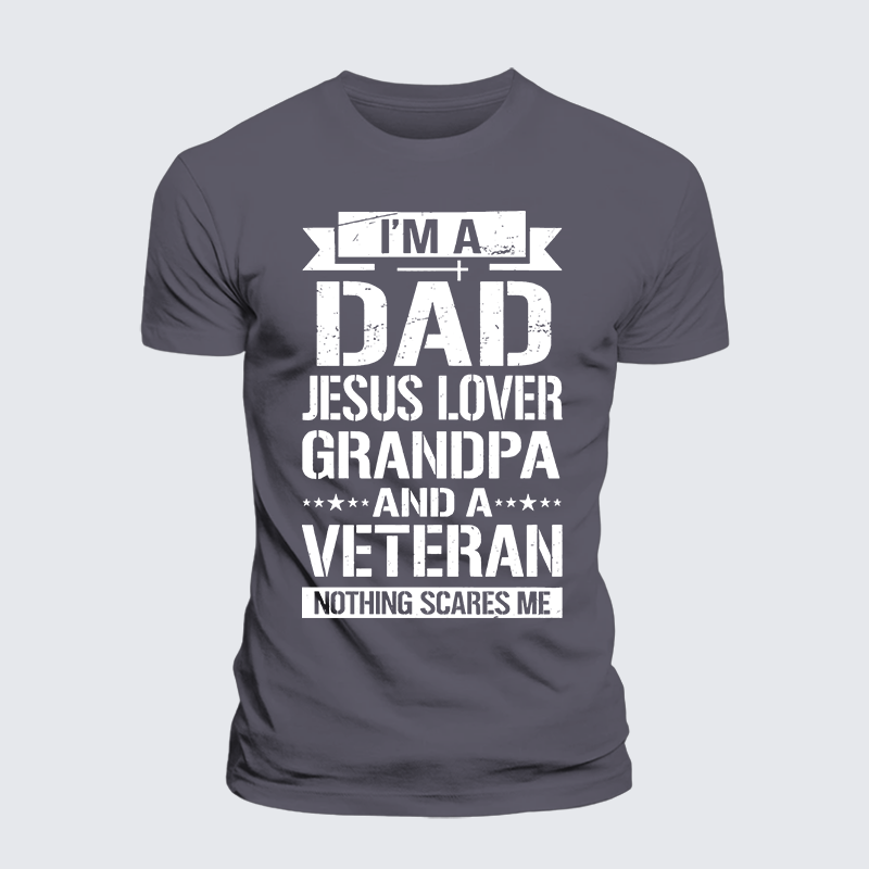 Luxe Mercerized Cotton Tee - I'm A Dad-Jesus Lover-Grandpa-Veteran