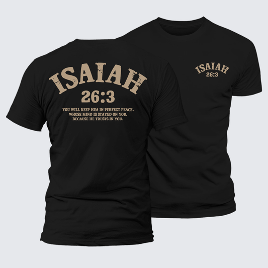 Luxe Mercerized Cotton Tee - Isaiah 26:3 Perfect Peace