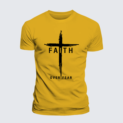 Luxe Mercerized Cotton Tee - Faith Over Fear Cross