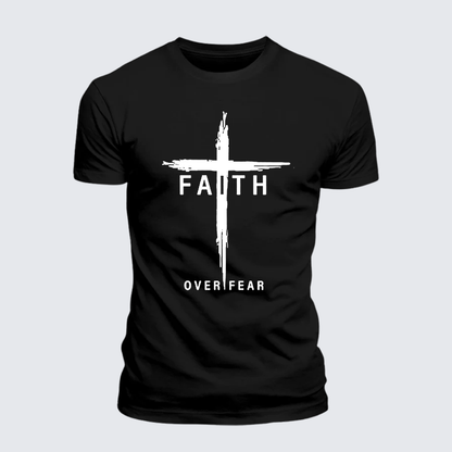 Luxe Mercerized Cotton Tee - Faith Over Fear Cross