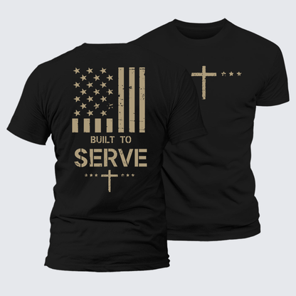 Luxe Mercerized Cotton Tee - Built To Serve Flag Cross