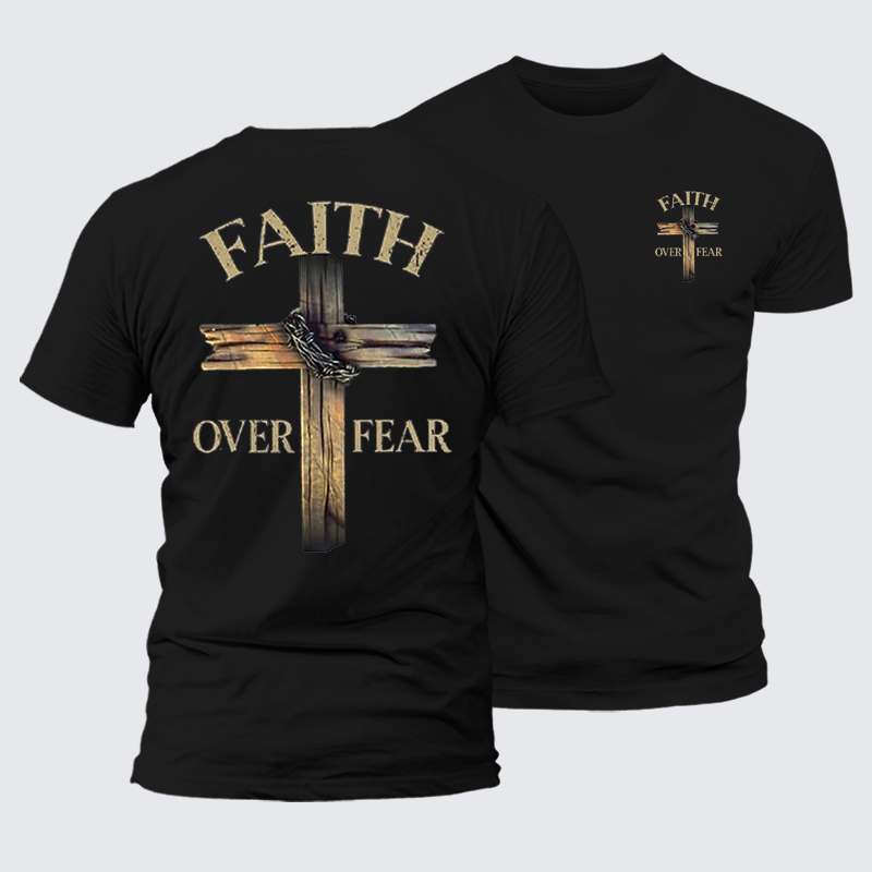 Luxe Mercerized Cotton Tee - Cross Faith Over Fear