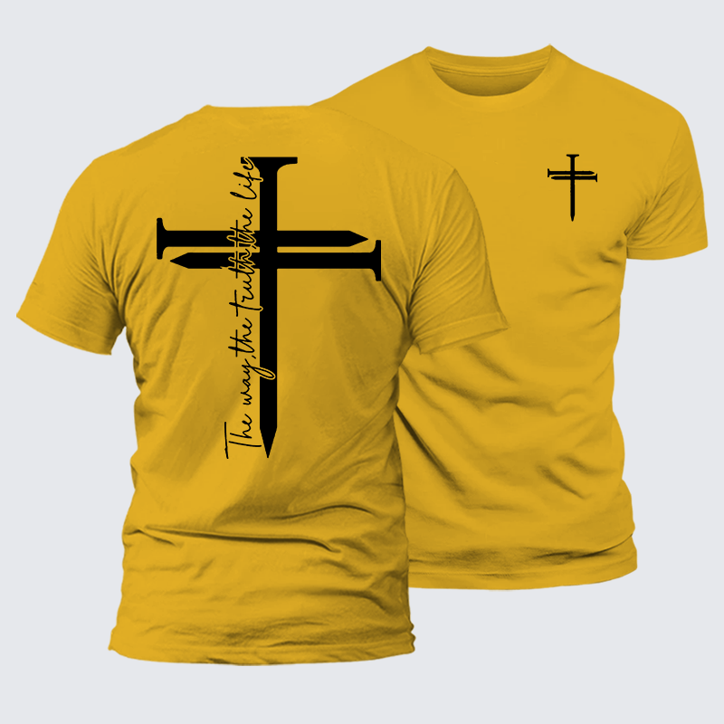 Luxe Mercerized Cotton Tee - Jesus The Way The Truth The Life Cross