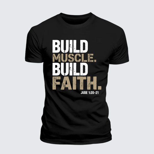 Luxe Mercerized Cotton Tee - Build Muscle Build Faith