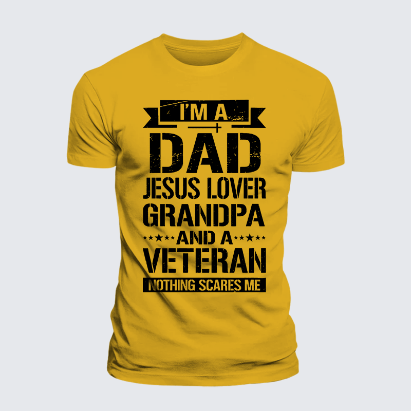 Luxe Mercerized Cotton Tee - I'm A Dad-Jesus Lover-Grandpa-Veteran