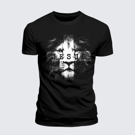 Luxe Mercerized Cotton Tee - Jesus Lion
