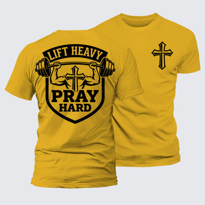 Luxe Mercerized Cotton Tee - Lift Heavy Pray Hard