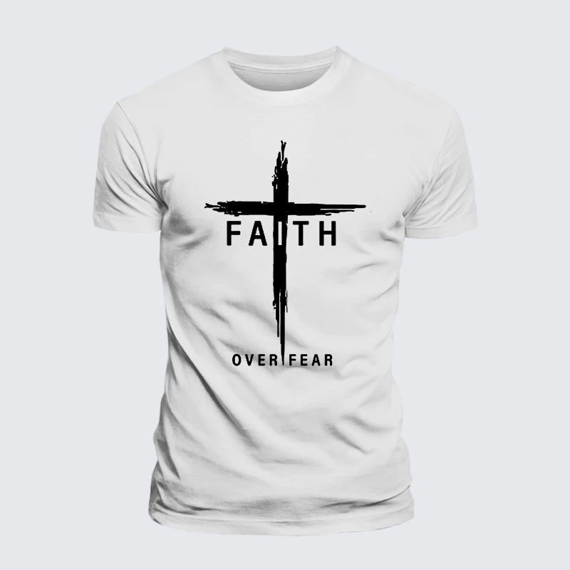 Luxe Mercerized Cotton Tee - Faith Over Fear Cross