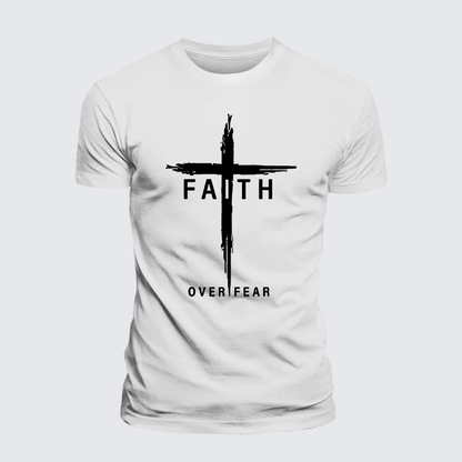 Luxe Mercerized Cotton Tee - Faith Over Fear Cross