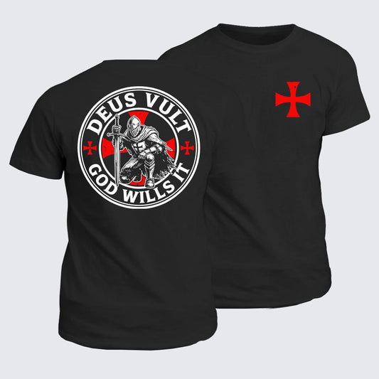 Classic Cotton Tee -  Knights Templar Deus Vult