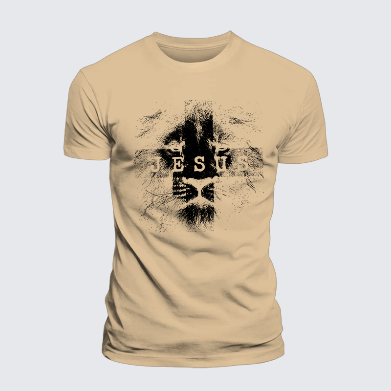 Luxe Mercerized Cotton Tee - Jesus Lion