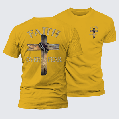 Luxe Mercerized Cotton Tee - Cross Faith Over Fear