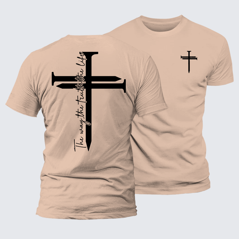 Luxe Mercerized Cotton Tee - Jesus The Way The Truth The Life Cross