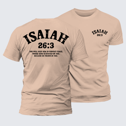 Luxe Mercerized Cotton Tee - Isaiah 26:3 Perfect Peace