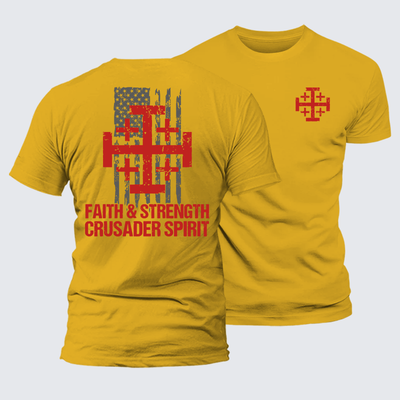 Luxe Mercerized Cotton Tee - Faith &Strength Crusader Spirit Crusader Knight
