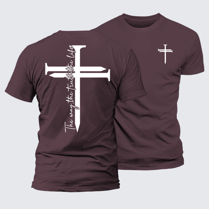 Luxe Mercerized Cotton Tee - Jesus The Way The Truth The Life Cross