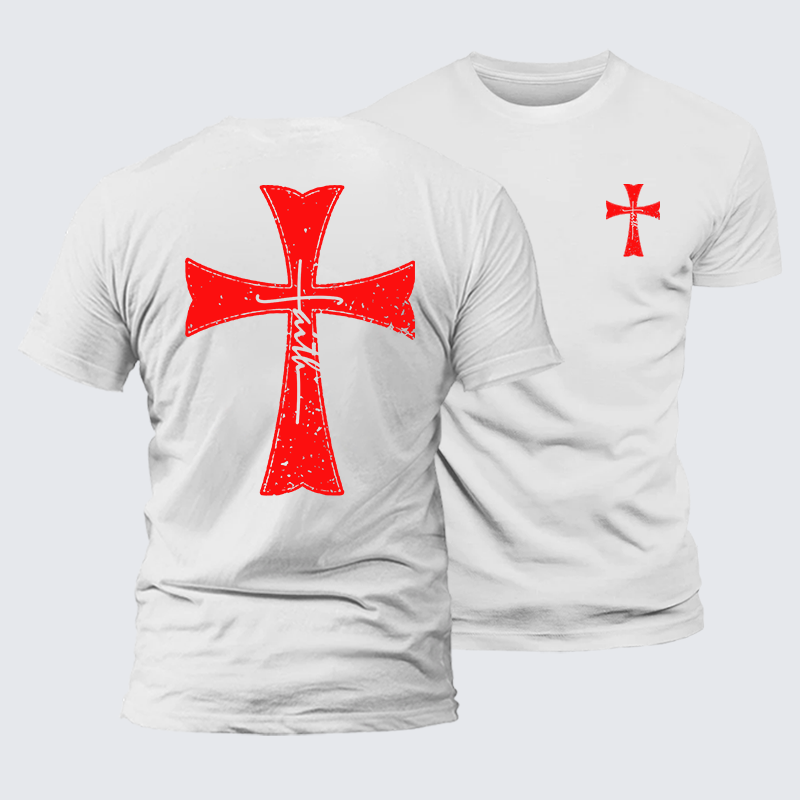 Luxe Mercerized Cotton Tee - Knights Templar Crusader Cross Faith
