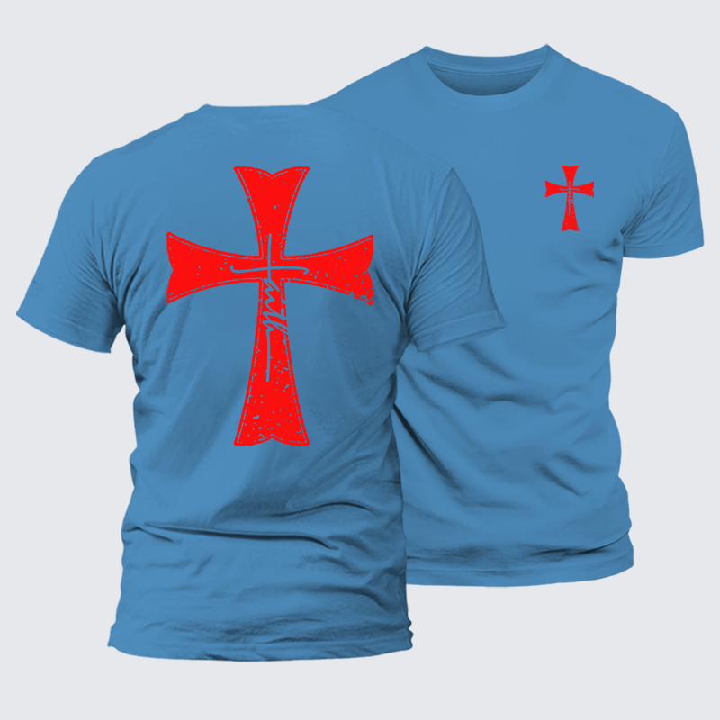 Luxe Mercerized Cotton Tee - Knights Templar Crusader Cross Faith